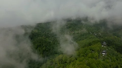 Epic flying in the clouds in Bali. The northern part of the tropical island Stock Footage 236468391