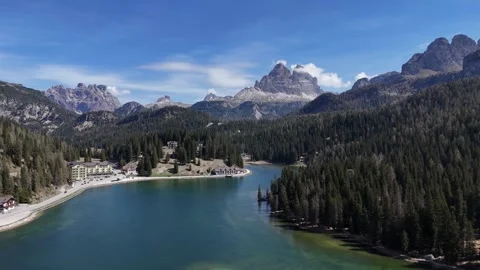 Epic Forward Drone Flight Across High Mountain Pass Towards Iconic Limes Stock Footage 341377836