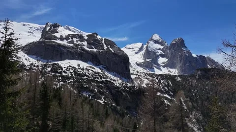 Epic Forward Drone Flight Over Remote Mountain Pass Towards Glacier Peak Stock Footage 340121023