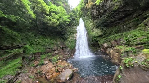 Epic FPV Dive at Falls in Nara, Japan | Cinematic Waterfall Drone Footage Video stock 335217710