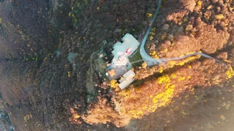 Epic FPV drone dive of the television tower at Vitosha Mountain, Bulgaria Stock Footage 291403406