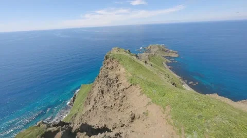 Epic FPV Drone Flight over Wild Ocean and Untouched Nature in Hokkaido, Japan Video stock 332859998