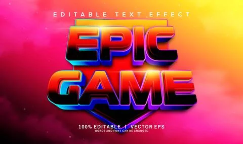 Epic game vector text effect with modern style design Stock Illustration