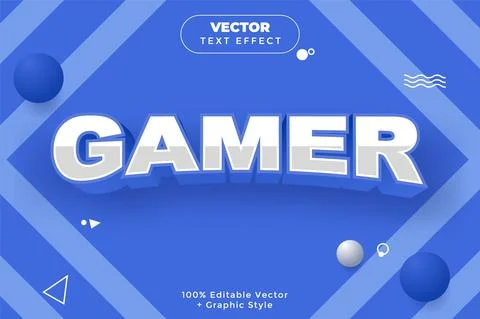 Epic Gamer Vector Editable Text Effect with Graphic Style Mock Up Stock Illustration