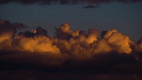 Epic Golden Cumulus Clouds Time-Lapse Stock Footage 318296683