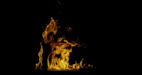 Epic Ground Fire Flames Background Realistic Burning Fire VFX in 4K Stock Footage 340091676