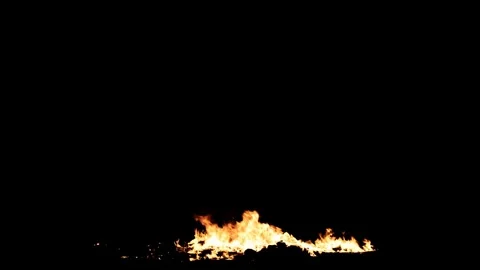 Epic Ground Fire Raging Flames Compositing Element On Black Screen Stock Footage 336315468