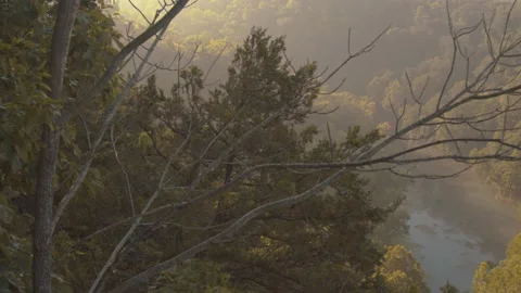 Epic Handheld Shot of a Valley View During Sunset Stock Footage 138715817