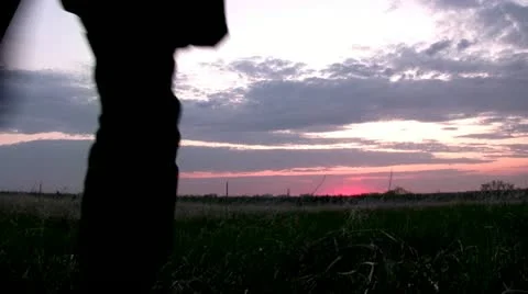 Epic hike under sunset sky Video stock 11520774