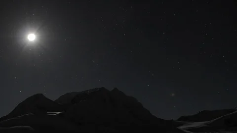 Epic Himalayan moonset behind mountain Stock Footage 122030452