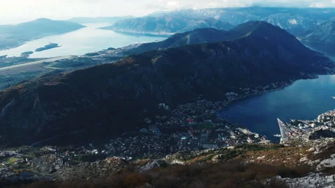 Epic Landscape. Vacation destination and tourist in Europe by sea. Aerial drone Stock Footage 229352986