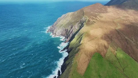 Epic locations Ireland dramatic sea cliffs meet the Wild Atlantic Dingle Kerry Stock Footage 326626199
