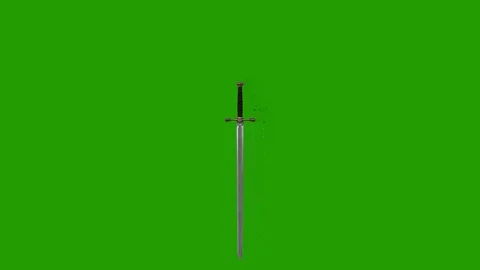 Epic Magical Sword Burning in Alpha Channel Stock Footage 70719076