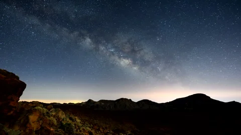 Epic Milky Way Above Las Cañadas Caldera – Tenerife 4K ProRes Night Stock Footage 322664083