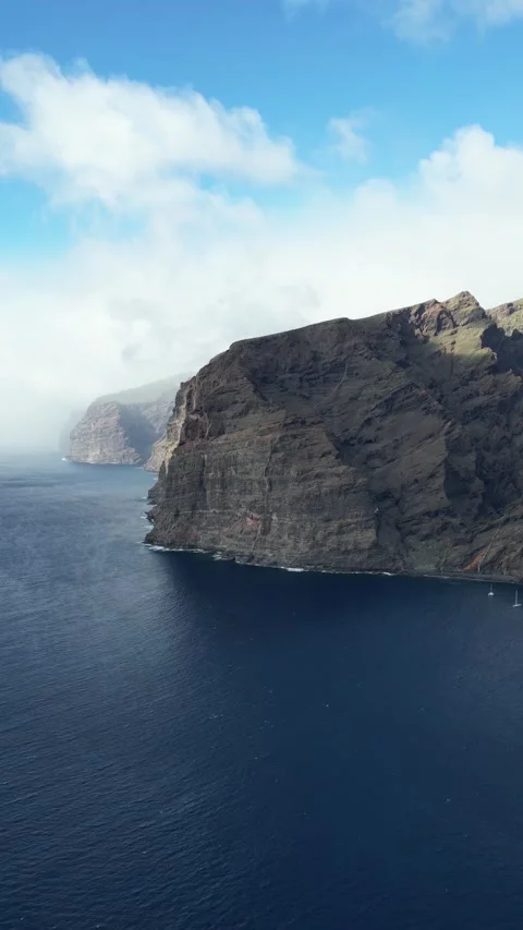 Epic Mountain and Ocean Timelapse Aerial Drone Footage 4K 9:16 Vertical Stock Footage 233221201