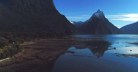 Epic Mountain Lake View Stock Footage 79975791