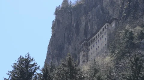 Epic Mountain Monastery Stock Footage 60673871