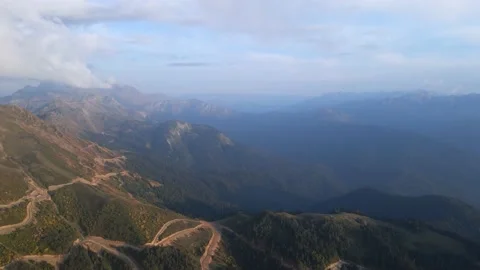 Epic mountain peaks, mountain trails, forest and sky. Beautiful nature Stock Footage 144648380