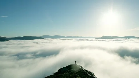 Epic mountain view above clouds Stock Footage 99540041