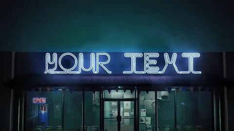 Epic Neon In The Night Street Stock After Effects