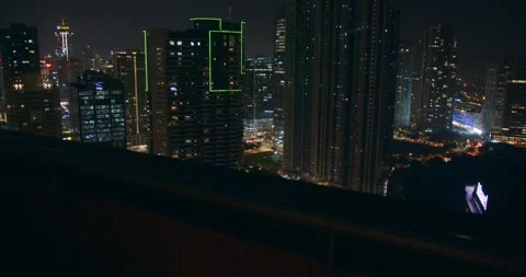 Epic Night Skyline Bonifacio Global City BGC, Taguig. Manila, Philippines Stock Footage 134448101