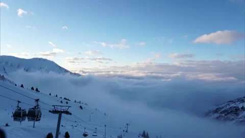 An epic ocean of clouds and fog in the mountains Stock Footage 226775100