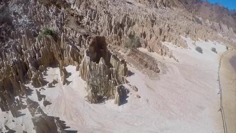 Epic, one of a kind, breathtaking, unique landscapes of Madagascar (Red Tsingy) Stock Footage 94009288