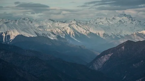 Epic perspective of Mountains. Winter scenery Stock-Footage 83694153