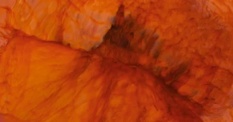 Epic red paint abstract moving close-up. Fiery red lava of paint mix together Stock Footage 162951552
