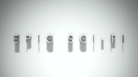 Epic Sci-fi 3D title animation with shadows on a white background Stock Footage 296667326