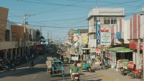 Epic Shot of Driving Through Third World Country Town Stock Footage 128655775