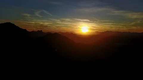 Epic shot of sunset behind Arizona desert mountains Stock Footage 120677757