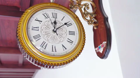 Epic side wall clock slow motion Stock Footage 239021429