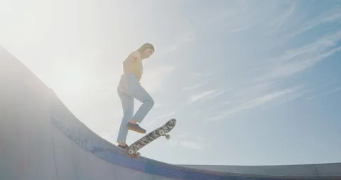 Epic skateboarding drop in Stock Footage 120791252