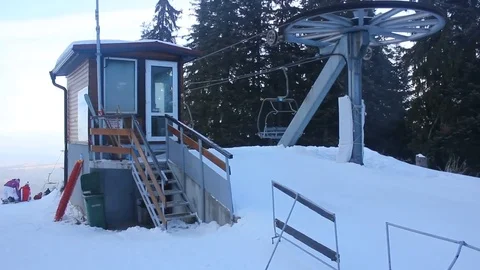 Epic ski lift fail Stock Footage 109388275