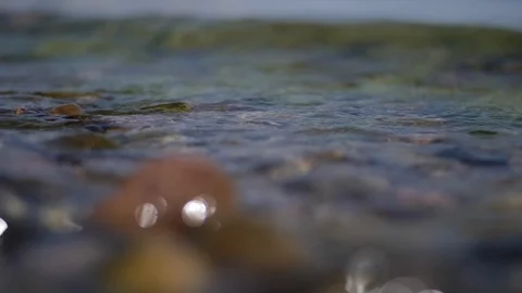 Epic slowmotion shot of small waves Video stock 113042502