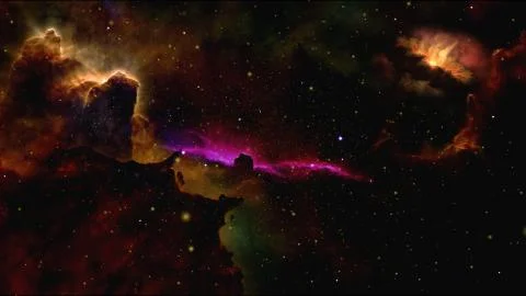 Epic Space Scene with Nebula Stock Illustration