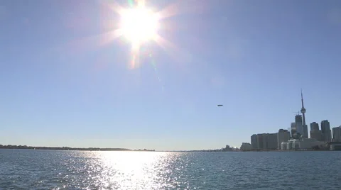 Epic sparkling lake at Toronto waterfront Stock Footage