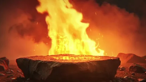 Epic Stone In Fire Stock After Effects