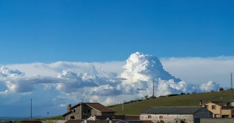 Epic Storm Clouds Over Blue Sky Background. 4K Uhd Timelapse. Stock Footage 129148013