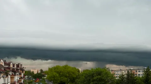Epic Storm Front Rolling in – Fast-Moving Clouds and Lightning Stock Footage 303865471
