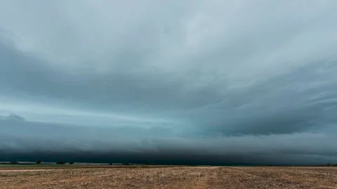 Epic Storm Front Rolling in – Fast-Moving Clouds (Supercell) Stock Footage 303958375