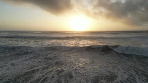 Epic Storm swell with Sunset Stock Footage 229414665