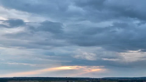 Epic storm tropical clouds at sunset. 4K Timelapse. Stock Footage 134588032