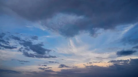Epic storm tropical clouds at sunset. 4K Timelapse. Stock Footage 134588822