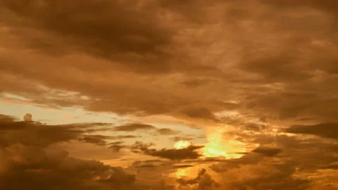 Epic storm tropical clouds at sunset. 4K Timelapse. Stock Footage 134589447