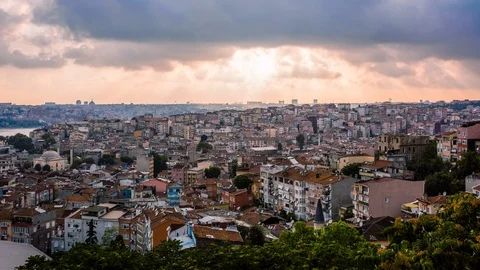 Epic sunrays over Istanbul old town, Turkey time lapse 스톡 동영상 116915422