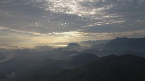 Epic sunrise in beautiful valley Stockbeeldmateriaal 75770878