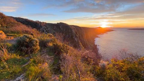 Epic Sunrise Over Waitpinga Cliffs South Australia Stock Photos