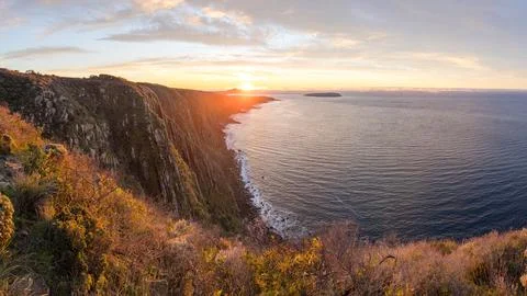 Epic Sunrise Over Waitpinga Cliffs South Australia Stock Photos